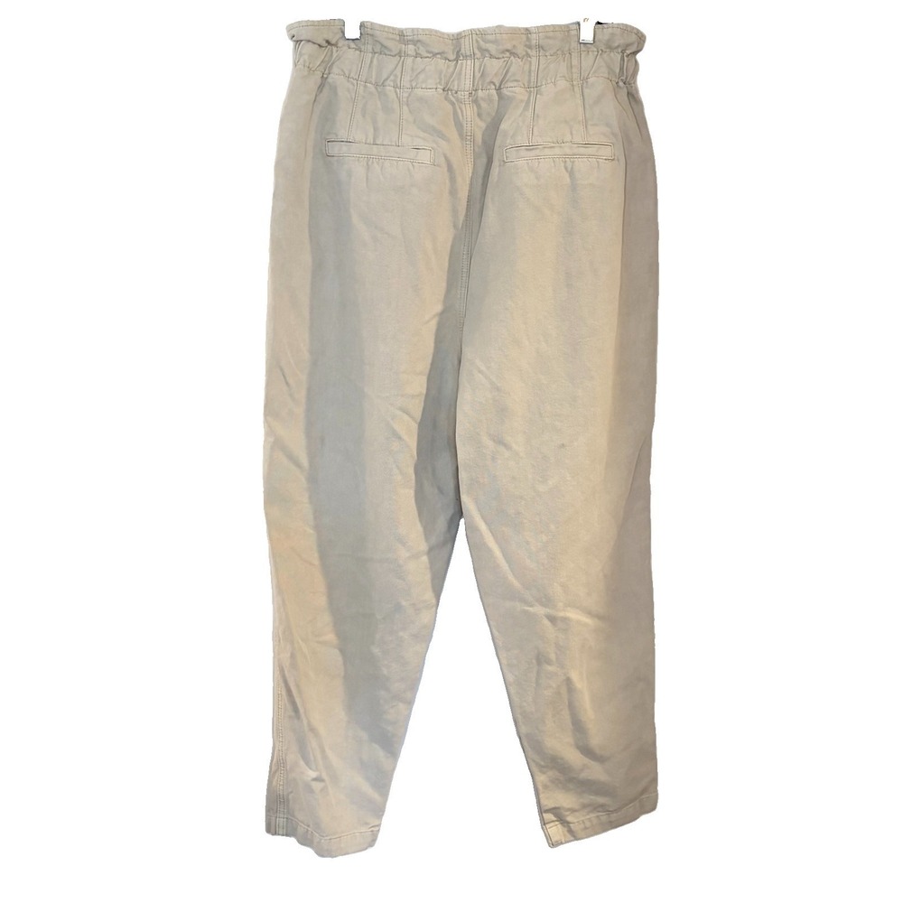 Free People Women's Margate Pleated Paperbag Waist Trouser Pants Beige Size M - Picture 3 of 8